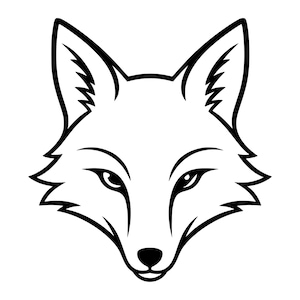 Testa di volpe SVG PNG, disegno geometrico del volto di volpe (download digitale)
