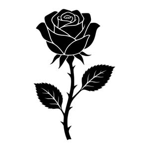 Rosblomma Silhuett Svg, Minimalistisk Botanisk Klippfil (Digital Nedladdning)