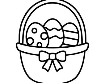 Easter Basket SVG PNG, Basket Clipart, Cricut Cut File (Instant Download)