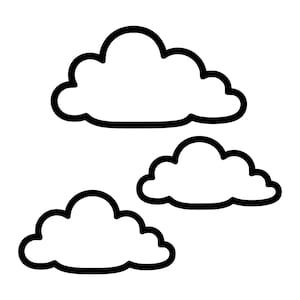 Nuvole in formato SVG e PNG, illustrazioni stilizzate per la cameretta dei bambini (download digitale)
