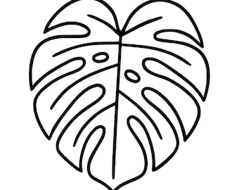 Monstera Leaf SVG PNG, Tropical Silhouette Clipart (Instant Download)