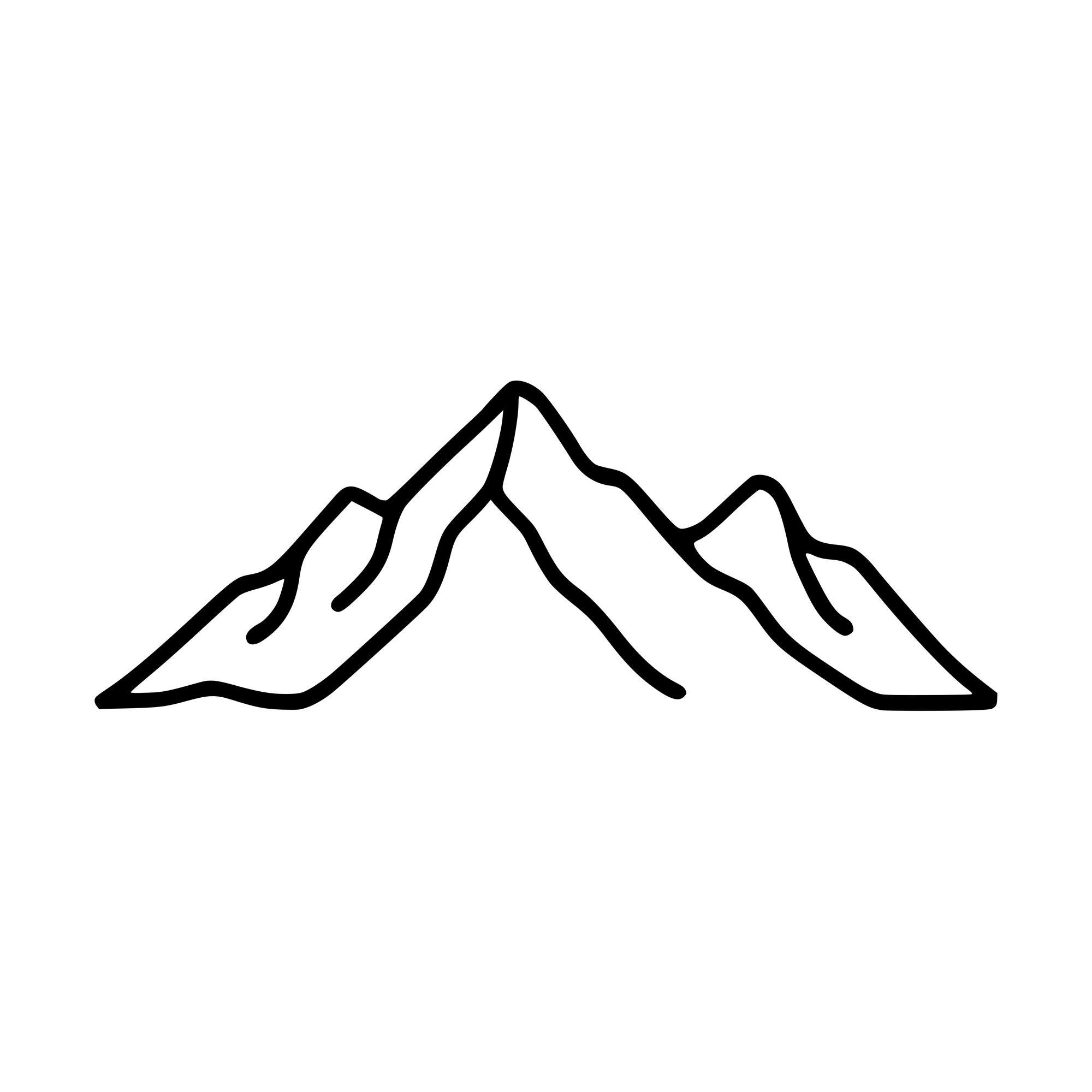 Mountain Ridge SVG, Silhouette Outline Clipart (Instant Download)