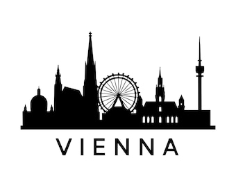 Vienna Skyline SVG PNG, Austria Silhouette Clipart, Cricut Cut File (Instant Download)