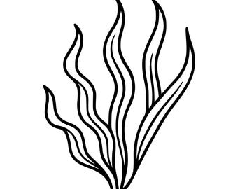 Seaweed Line Art SVG, Ocean Clipart, Cut File (Instant Download)