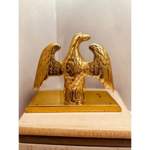 Vintage Virginia Metalcrafters Brass Eagle, Heavy Brass Bookend, Classic American Brass Decor, Eagle Doorstop image 6