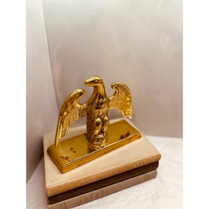 Vintage Virginia Metalcrafters Brass Eagle, Heavy Brass Bookend, Classic American Brass Decor, Eagle Doorstop image 2