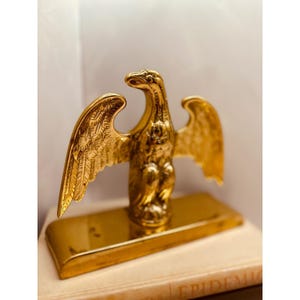 Vintage Virginia Metalcrafters Brass Eagle, Heavy Brass Bookend, Classic American Brass Decor, Eagle Doorstop image 4