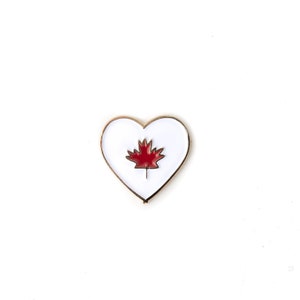 Canada Heart pin • Oh Canada • Lapel pin • Canada Flag pin • Maple Leaf • Red and White • I love Canada • Fuck Trump