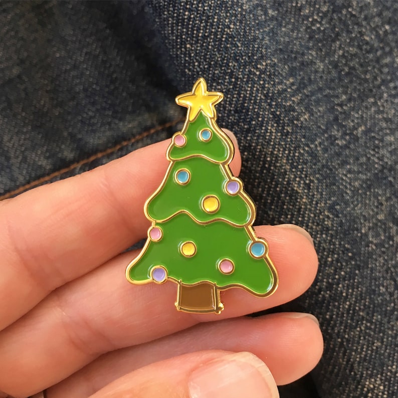 Christmas Tree Enamel Pin Pine Tree Pin Holiday Pin Etsy