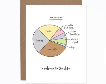 Funny New Baby Card - Parenting Graph - Newborn - Adoption - Pregnancy - Baby Shower card - Welcome to the Club
