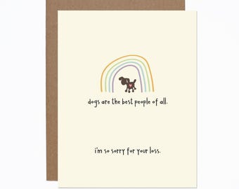Carte de sympathie pour le décès d'un animal de compagnie - Décès d'un chien - Les chiens sont les meilleures personnes - Perte - Deuil - Carte de décès d'animal de compagnie - Carte de condoléances pour animal de compagnie