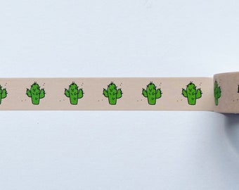 Cactus Washi tape, hand lettered illustrated decorative tape, scrapbooking tape, 10m full roll washi tape, desert washi tape