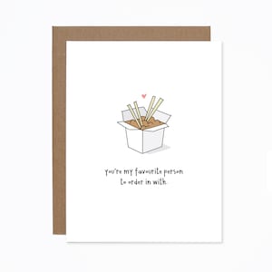 Carte de Saint-Valentin amusante - Personne préférée - Plat à emporter - Carte de petit ami - Commande sur place - Carte d'amour de couple - Nourriture