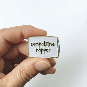 Competitive Napper Enamel Pin Nap Pin Sleep Pillow Dad Father's Day pin Grandfather pin Father Naps Snoring image 3