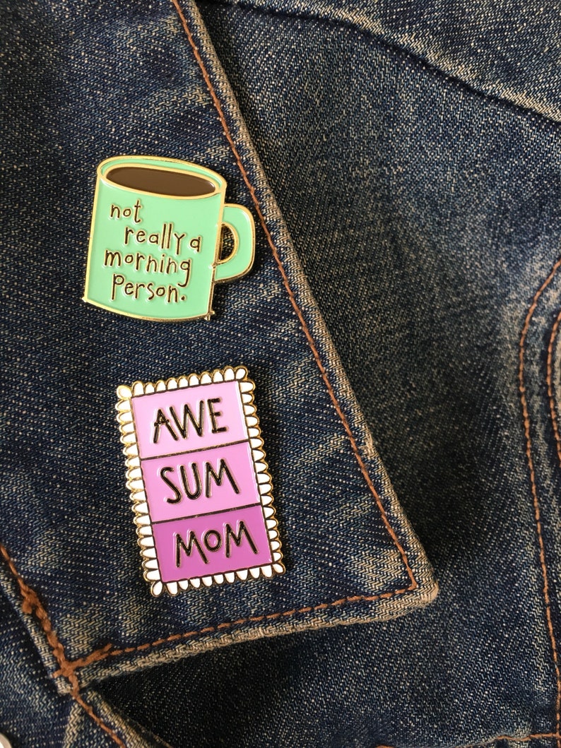 Not a Morning Person Enamel Pin Coffee Pin Not Awake Best Mom coworker sleep Mother's Day gift Father's Day gift Dad gift image 4