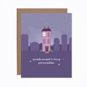 Past My Bedtime - I love you card - Anniversary card - Valentine's Day card - Stay up late - spicy Valentine - online matching dating