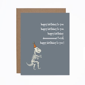 Carte fossile de joyeux anniversaire - carte d'anniversaire drôle - anniversaire de dinosaure - carte d'anniversaire de vieillissement