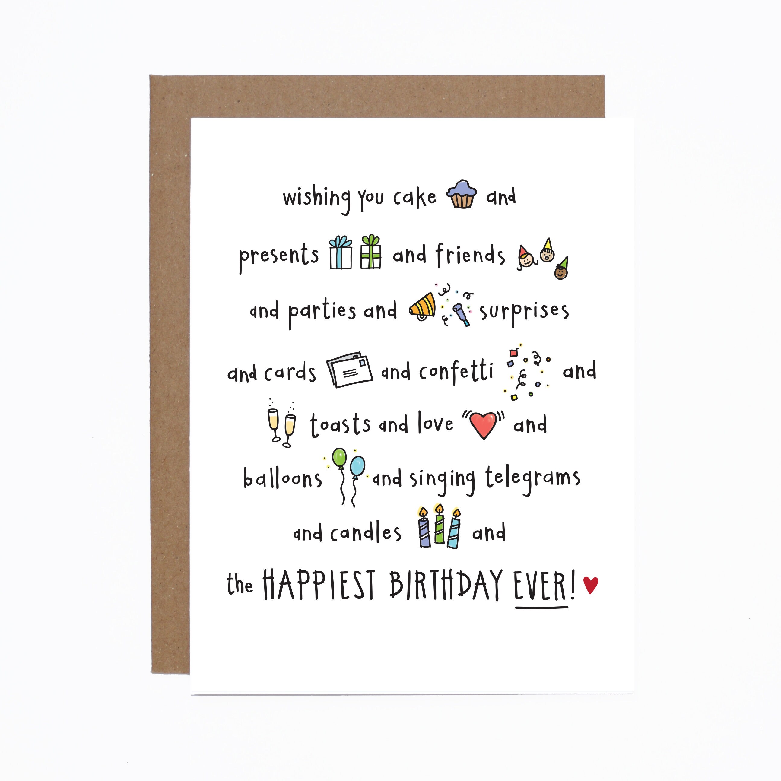 Happiest Birthday Ever Card Funny Birthday card Cupcake Etsy
