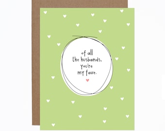 Funny Anniversary Husband Boyfriendd Card - Love - Wedding Anniversary card for him - from wife - Favourite Husband