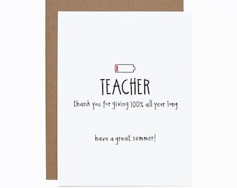Carte Fin D Annee Scolaire Etsy