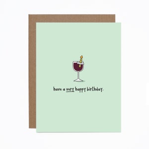 Carte d'anniversaire drôle - carte de joyeux anniversaire de vin - carte d'anniversaire de petite amie - anniversaire de salut - amateur de vin