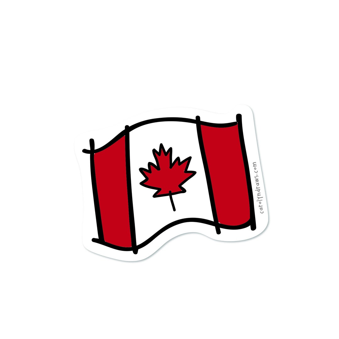 Canada Flag Vinyl Sticker Laptop Sticker Decal Water Bottle Sticker