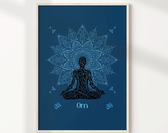 Om  Meditation Wall Art - Self Care Print - Instant Download