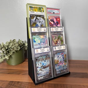Graded Card Display Stand Holds Up To 9 PSA, ACE or BGS slabs 2x3 Holds 6