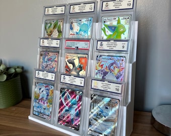 Graded Card Display Stand Holds Up To 9 PSA, ACE or BGS slabs