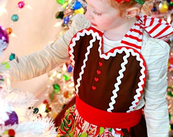 Girl's Storybook Gingerbread Holiday Apron