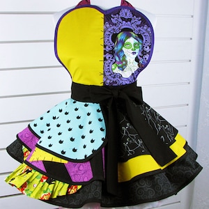 Sally Rag Doll Adult Costume Apron with Black Cats - In Stock