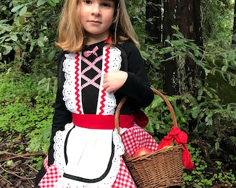 Girl's Storybook Little Red Riding Hood Apron Costume