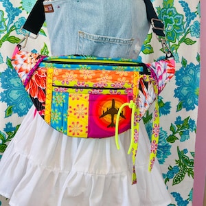 Colorful Fun Eclectic Sling Bag / Great for Travel