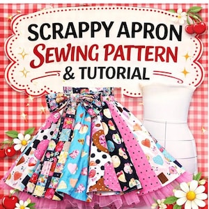 Instrukcja wykonania fartucha ze skrawków i wzór w formacie PDF, do wykonania ze skrawków lub grubych ćwiartek