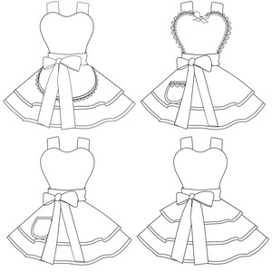 Design Your Own Apron 4 Coloring Pages Digital Instant PDF Download image 2