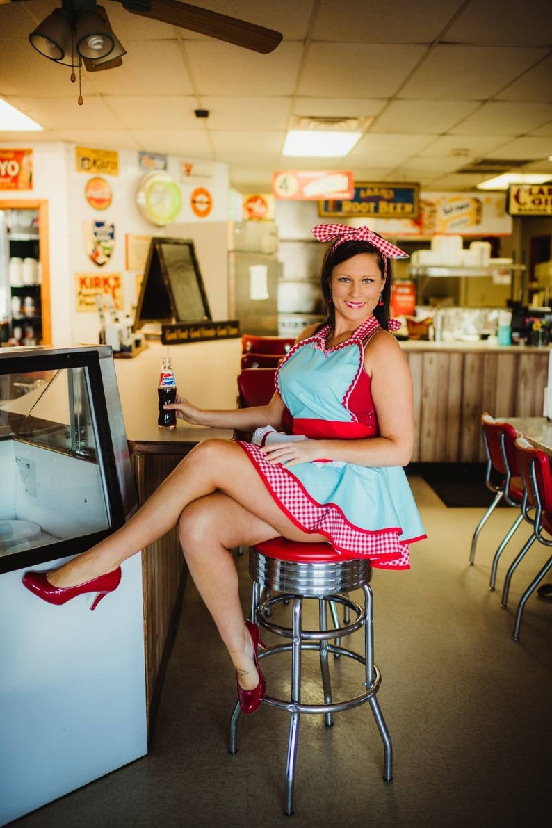 Retro Style 50s Diner Waitress Apron Etsy