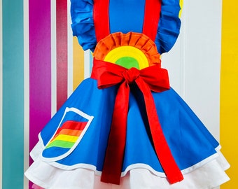 Adult 80s Rainbow Costume Apron - Ready to Ship