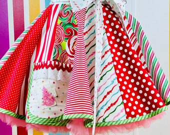 Christmas Holiday Candy Cane Peppermint Stripe Half Apron Ready to Ship