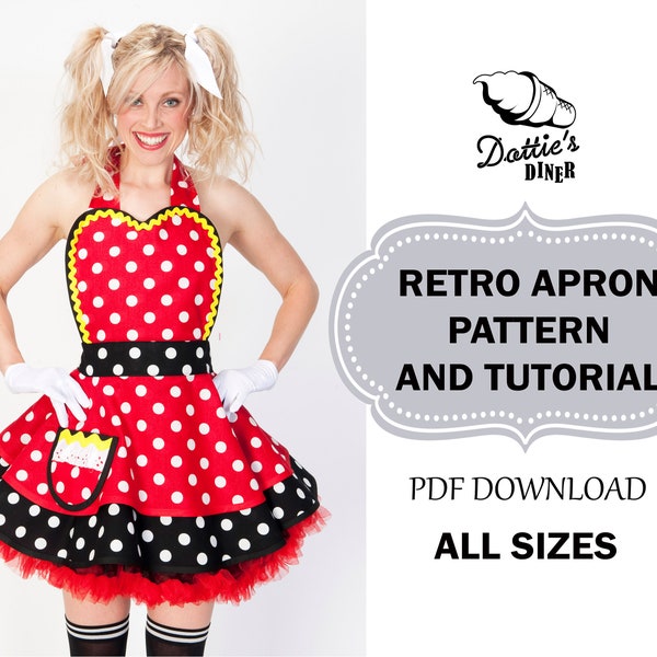 Womens Retro Apron Pattern and Tutorial