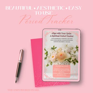 Period Tracker and Moon Cycle Journal for Self Care and Spiritual Growth Printable PDF in Pastel Coral