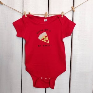 Pizza baby You've got a PIZZA my heart Baby Onesie®/bodysuit, baby gift, fun baby shower gift, mom-made, baby one piece, punny Onesie® image 9