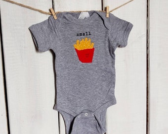Punny "Small Fry" Baby Onesie ®/bodysuit, funny baby gift, french fries baby Onesie®, baby shower gift