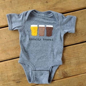 Funny baby Onesie® Locally Brewed, Beer baby one piece, fun and unique baby shower gift, baby bodysuit, baby gift, home brewed baby image 3