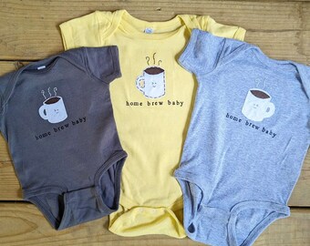 Baby Onesie® Bodysuit "home brew baby" Coffee mug Onesie® bodysuit for baby, unique baby one piece, baby shower gift, punny onesie