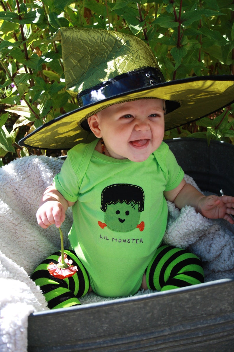 Halloween Baby  Lil Monster FRANKENSTEIN bodysuit image 4
