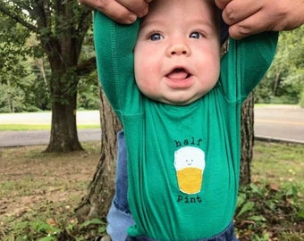 Baby "Half Pint" Draft Beer Onesie® beer bodysuit for baby, unique baby one piece, baby shower gift, New Dad, Father's Day, Daddy Approved