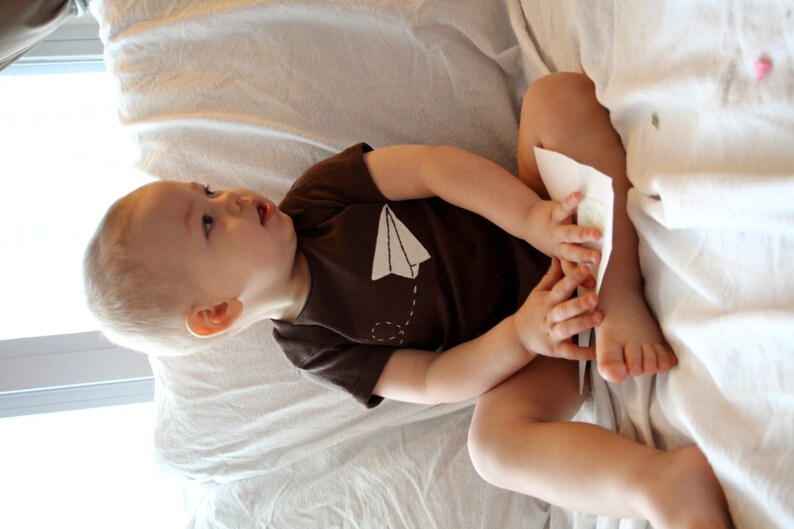 Paper Airplane Bodysuit for Baby inspired by Paperman image 3