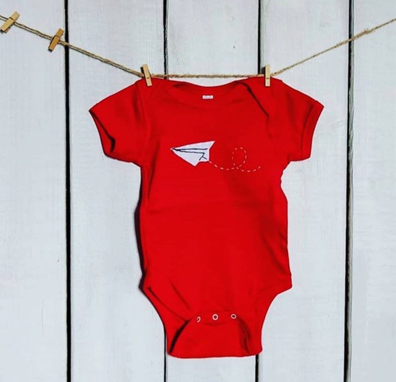 Paper Airplane Bodysuit for Baby inspired by Paperman image 0