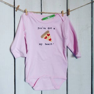 Pizza baby You've got a PIZZA my heart Baby Onesie®/bodysuit, baby gift, fun baby shower gift, mom-made, baby one piece, punny Onesie® image 8