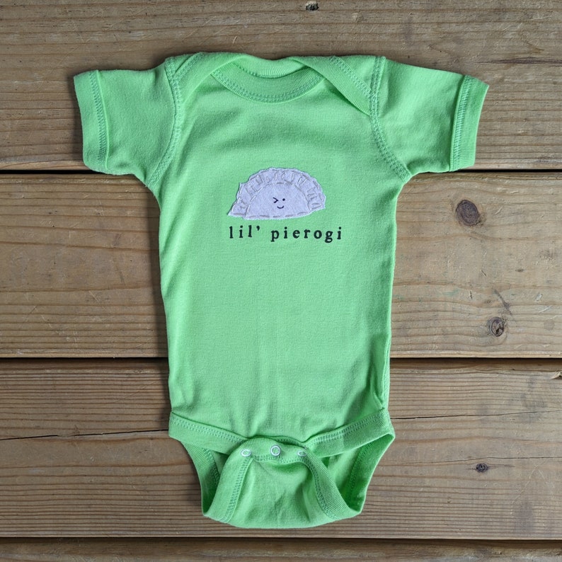 Funny baby Onesie® lil pierogi, Polish baby one piece, fun and unique baby shower gift, baby bodysuit, baby gift, Cleveland baby gift image 10